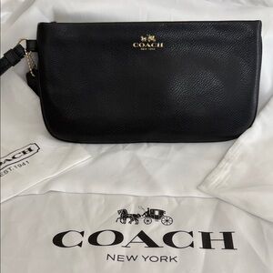 Coach Black Pebbled Leather Clutch